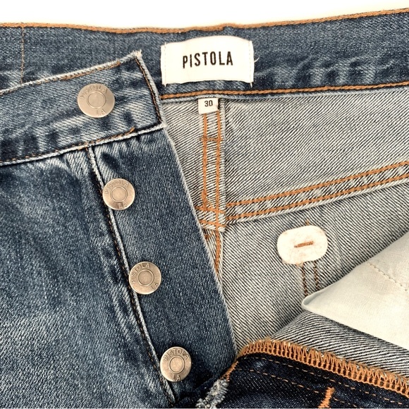 Pistola Devin Distressed Denim Blue Jean Shorts in 111 Vintage Size 30 - Picture 7 of 14
